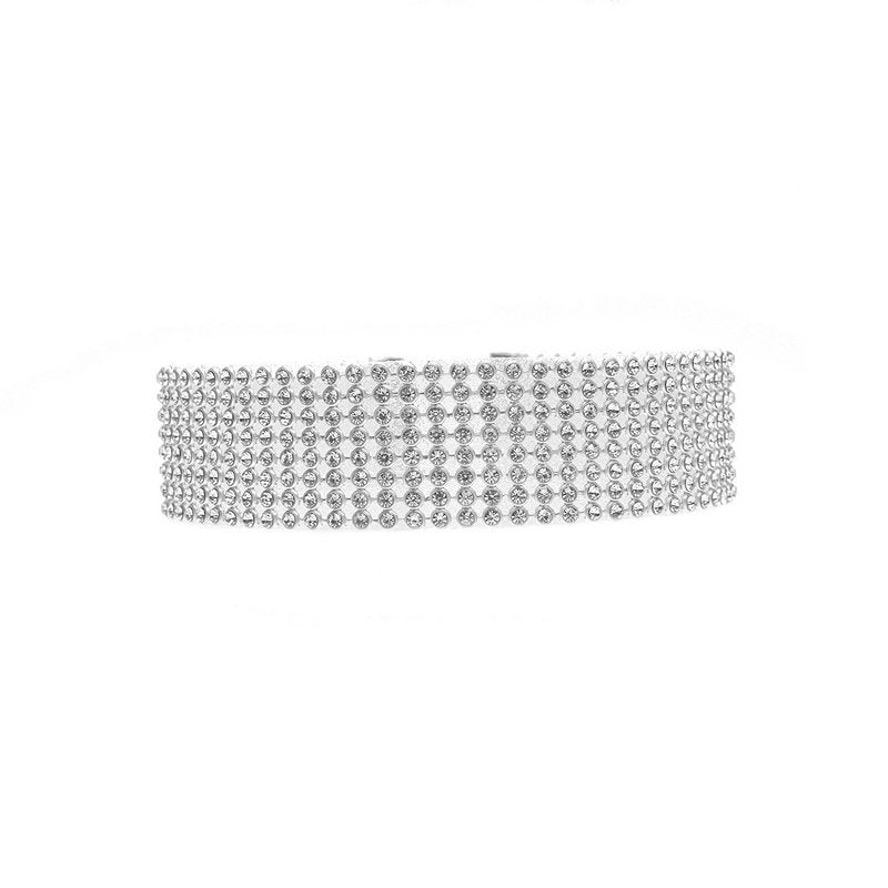 Full Crystal Rhinestone Choker Necklace – Glamorous Wedding Jewelry for Women