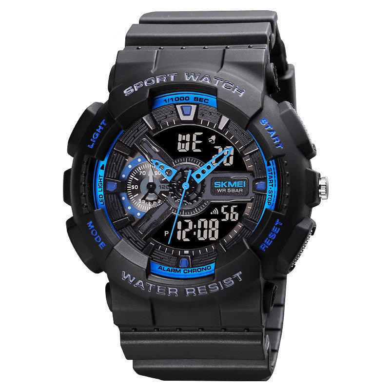 Classic Black Gold Sports Electronic Watch – Double Display Watch for Teenagers Boys & Girls