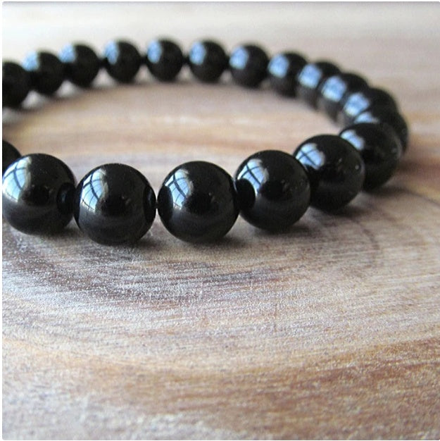 Black Onyx Bracelet – Natural Stone Beaded Jewelry for Men & Women