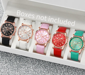 Three Eye Retro Geneva Quartz Watch – Trendy Couples & Students Belt Watch