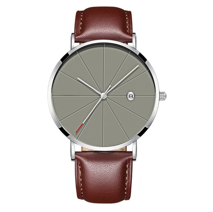 Simple Calendar Creative Waterproof Quartz Watch – Men's Everyday Wristwatch
