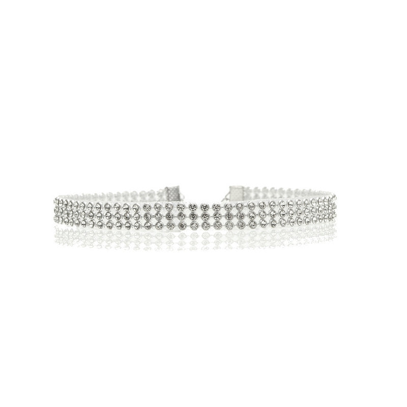 Full Crystal Rhinestone Choker Necklace – Glamorous Wedding Jewelry for Women
