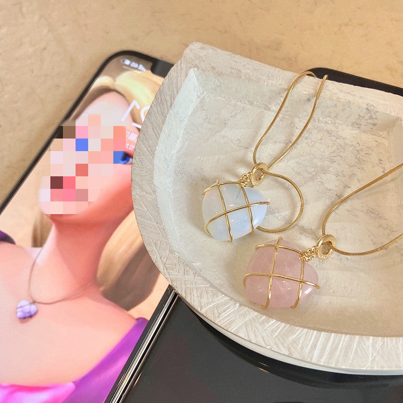 Moonstone Princess Love Necklace – Novelty Cartoon Jewelry for Girls