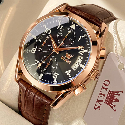 OLEVS Luxury Men's Quartz Watch – Waterproof Luminous Wristwatch