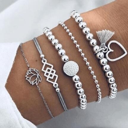 Bead Chain Bracelet & Anklet Set – Layered Fashion Jewelry for Women