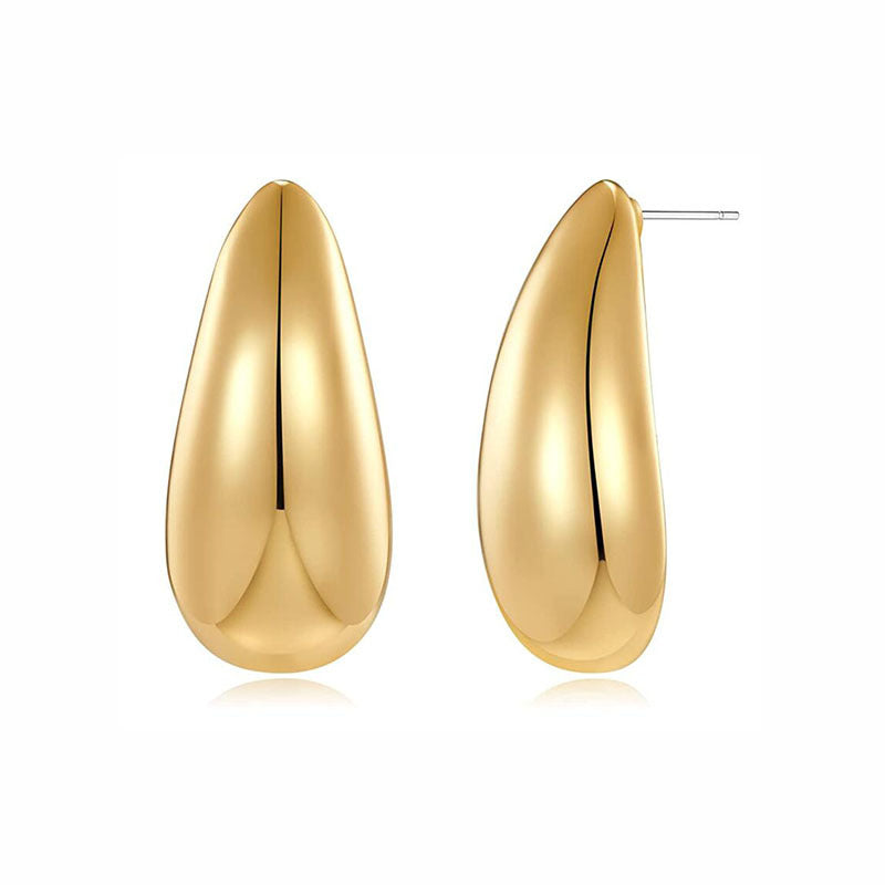 Metal Water Drop Earrings – Niche Luxury Elegant Dangle Earrings for Women