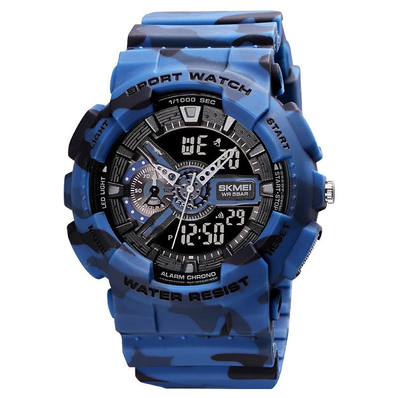 Classic Black Gold Sports Electronic Watch – Double Display Watch for Teenagers Boys & Girls