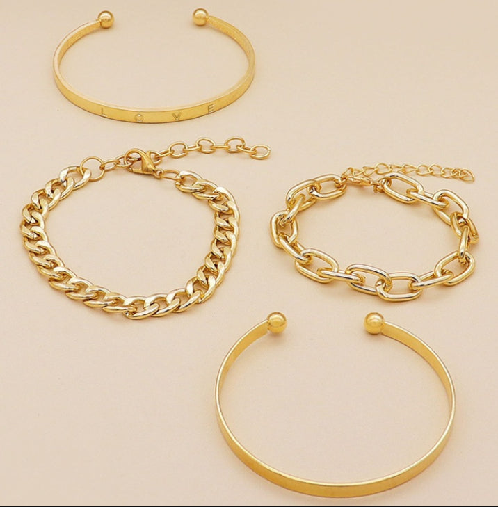 Bead Chain Bracelet & Anklet Set – Layered Fashion Jewelry for Women