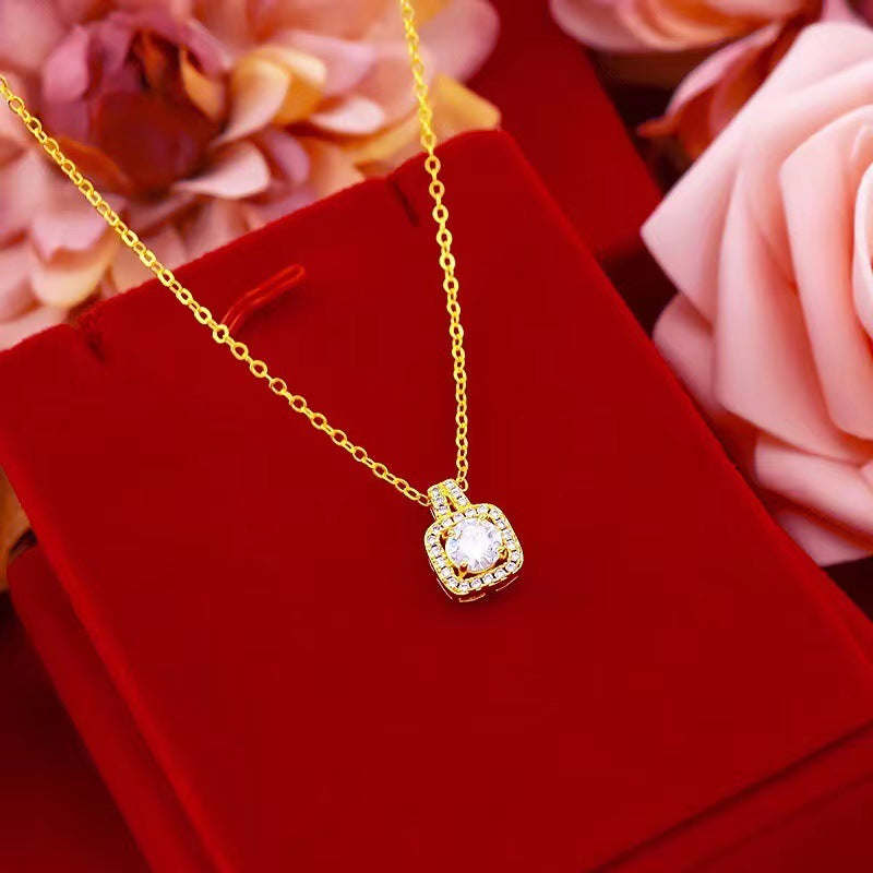 icon Gem Jewelry Set – Gold Choker Necklace, Stud Earrings & Statement Wedding Ring for Women