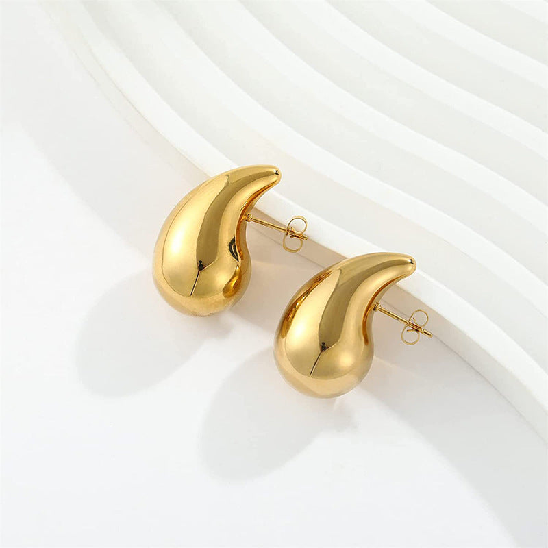 Metal Water Drop Earrings – Niche Luxury Elegant Dangle Earrings for Women