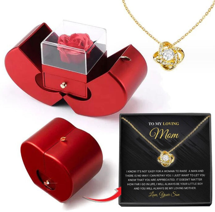 Eternal Rose Jewelry Gift Box With Necklace
