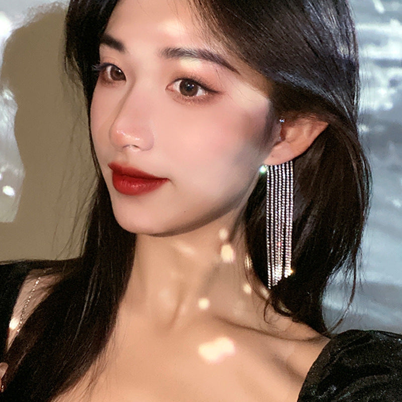 Fashionable Simple Long Tassel Earrings – Elegant Dangle Drop Earrings for Women