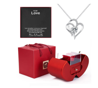 Eternal Rose Jewelry Gift Box With Necklace