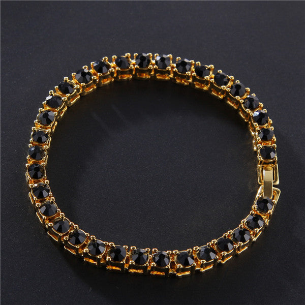 Iced Out Hip Hop Tennis Bracelet – Single Row Rhinestone Zirconia Link Chain Jewelry