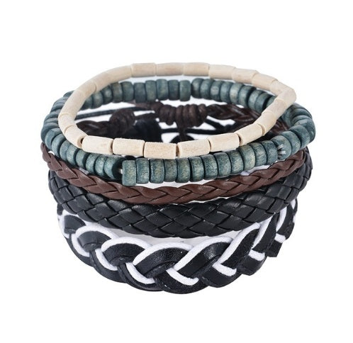 Multilayer Leather Punk Wrap Bracelet – Beaded Vintage Style for Men & Women