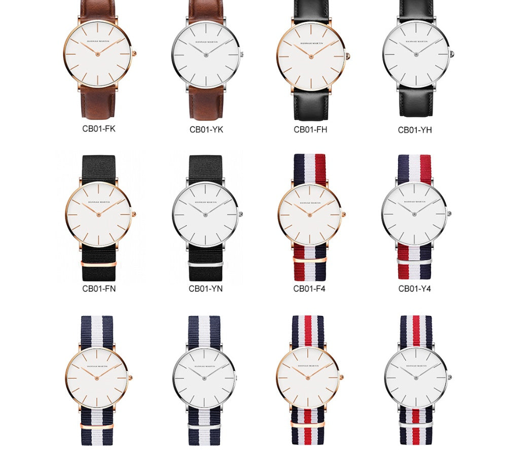 Ultra-Thin Quartz Watch – Waterproof Business Casual Black Belt Watch for Men & Women
