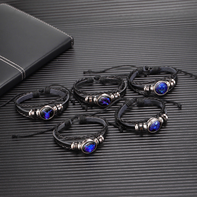 12 Zodiac Constellation Bracelet – Luminous Braided Design