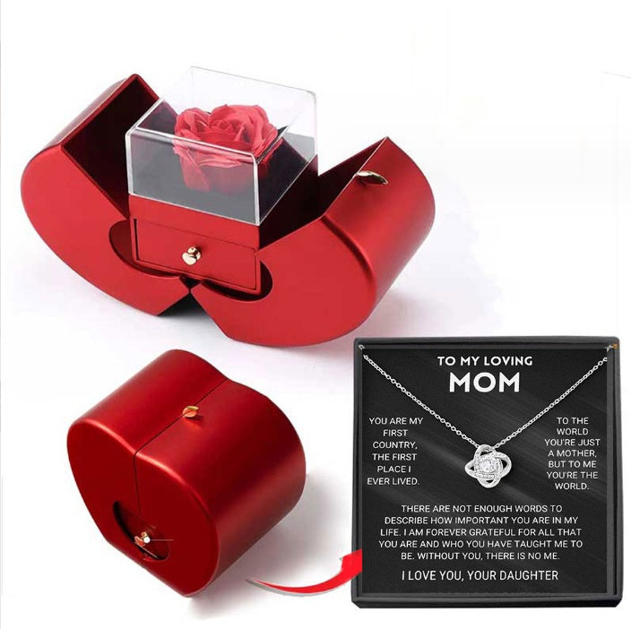 Eternal Rose Jewelry Gift Box With Necklace