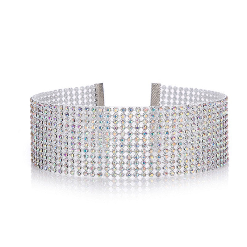 Full Crystal Rhinestone Choker Necklace – Glamorous Wedding Jewelry for Women