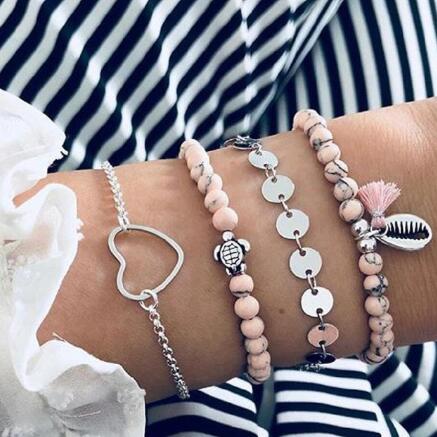 Bead Chain Bracelet & Anklet Set – Layered Fashion Jewelry for Women