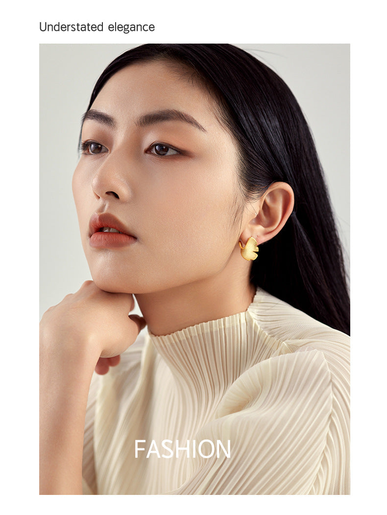 Ginkgo Biloba Sterling Silver & 14k Gold Stud Earrings | Carlysdarlia Jewelry