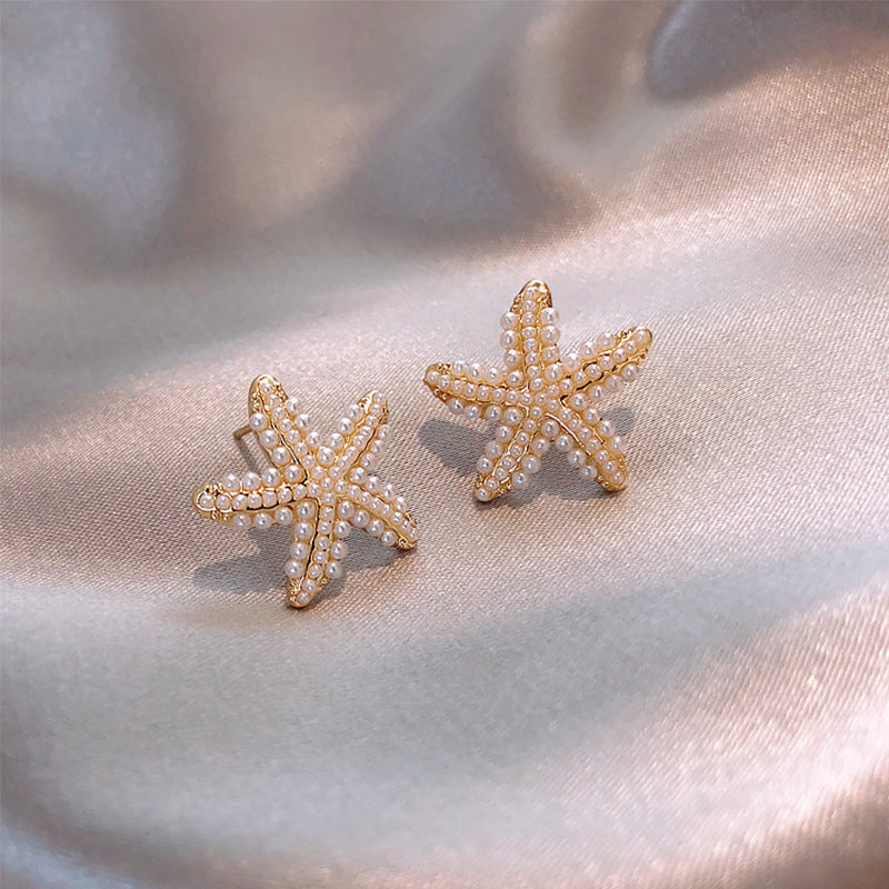 Pineapple Starfish Pearl Earrings – Cute Tropical Beach Stud Earrings for Women