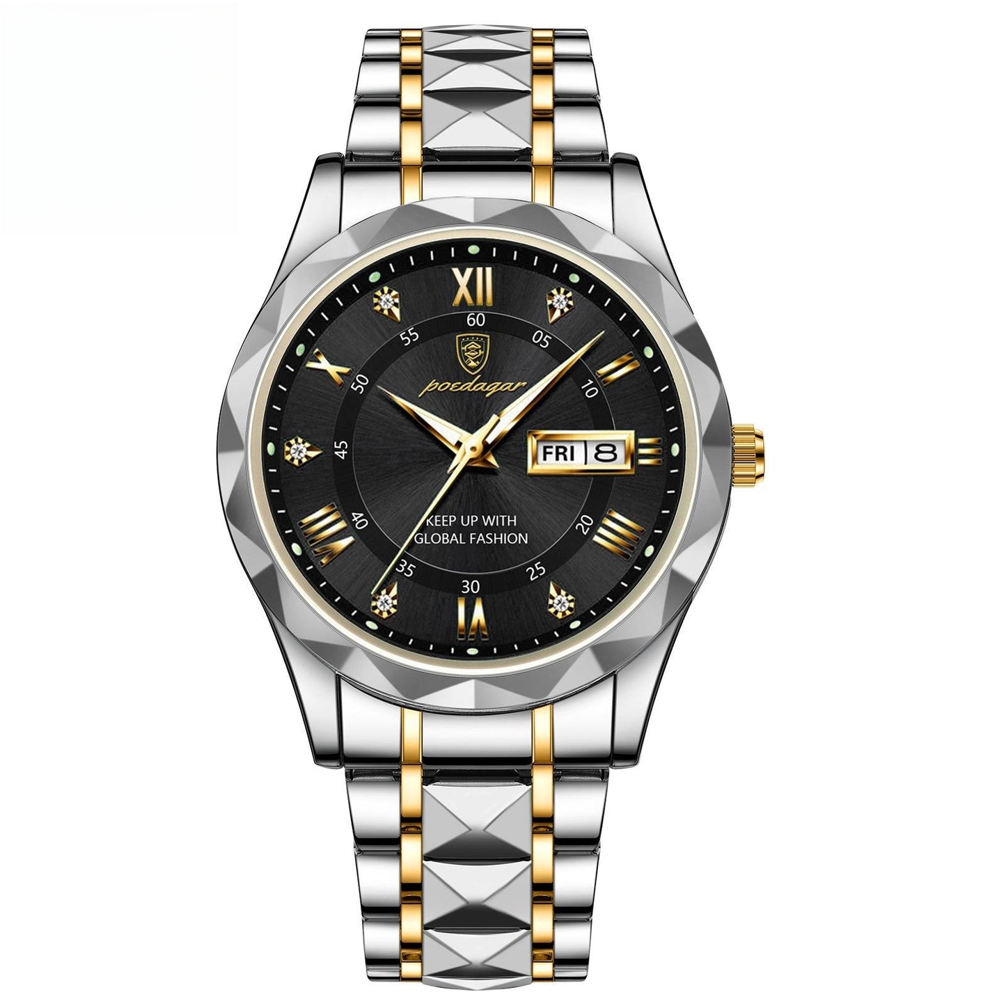 Men's Waterproof Double Calendar Luminous Quartz Watch – Multifunctional Wristwatch