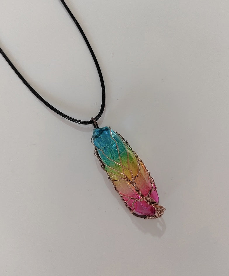 Crystal Tree of Life Pendant Necklace