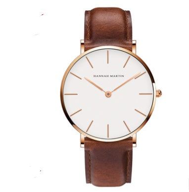 Ultra-Thin Quartz Watch – Waterproof Business Casual Black Belt Watch for Men & Women