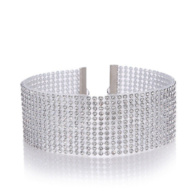 Full Crystal Rhinestone Choker Necklace – Glamorous Wedding Jewelry for Women