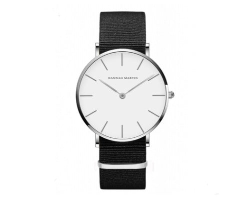 Ultra-Thin Quartz Watch – Waterproof Business Casual Black Belt Watch for Men & Women