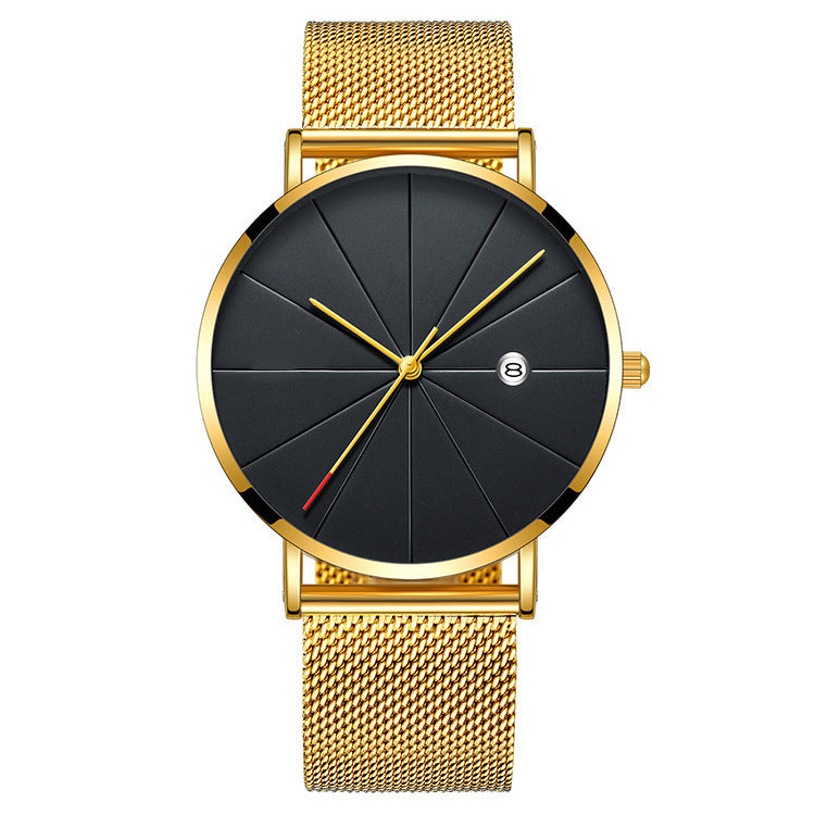 Simple Calendar Creative Waterproof Quartz Watch – Men's Everyday Wristwatch