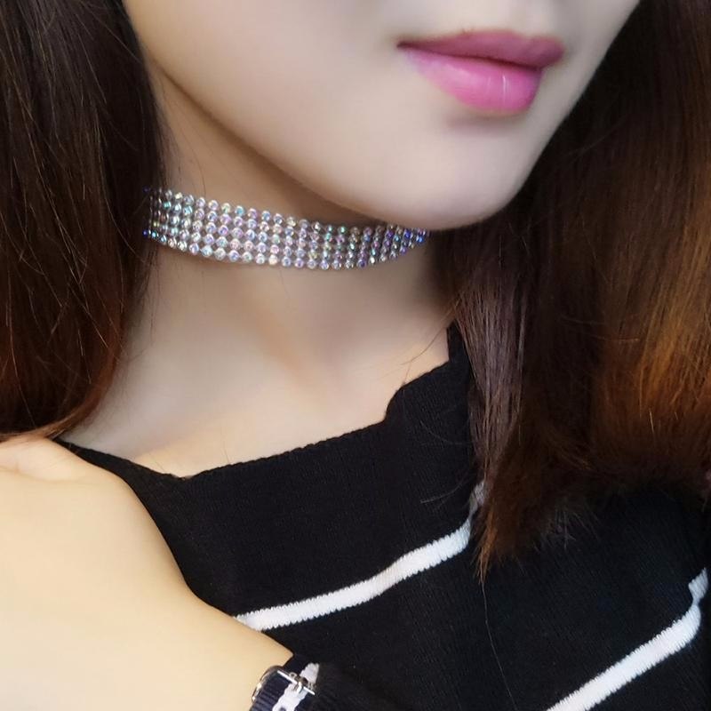 Full Crystal Rhinestone Choker Necklace – Glamorous Wedding Jewelry for Women