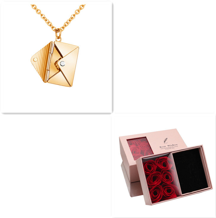 Envelope Letter Pendant Necklace – Romantic Love Gift for Women & Girlfriends