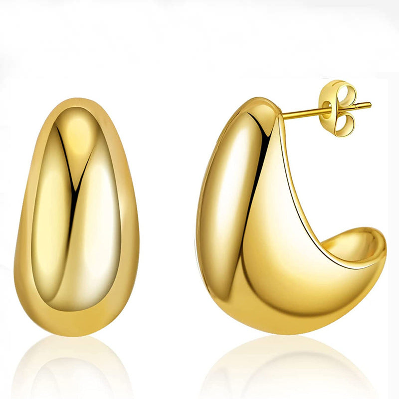 Metal Water Drop Earrings – Niche Luxury Elegant Dangle Earrings for Women