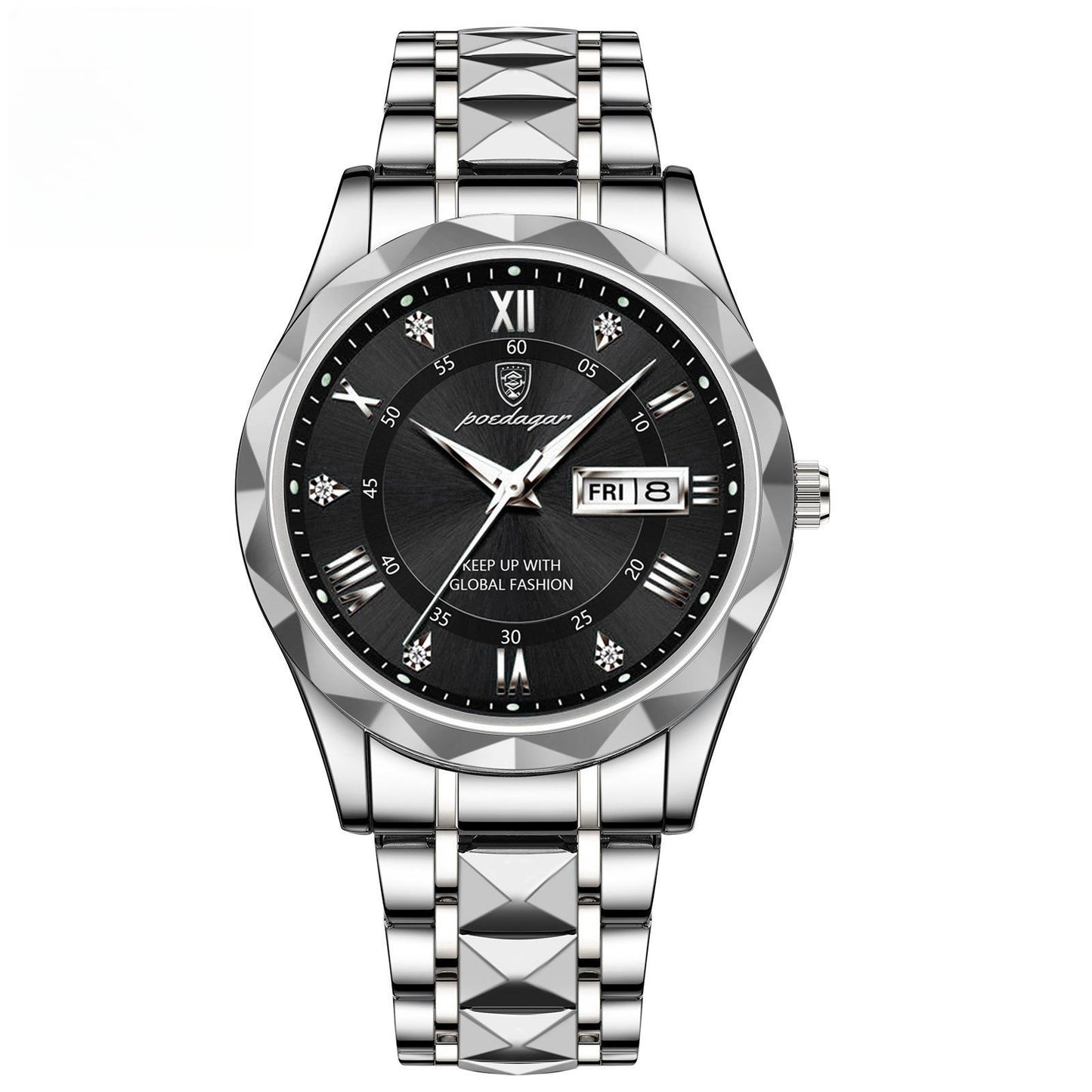 Men's Waterproof Double Calendar Luminous Quartz Watch – Multifunctional Wristwatch