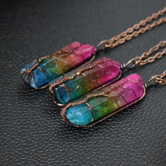 Crystal Tree of Life Pendant Necklace