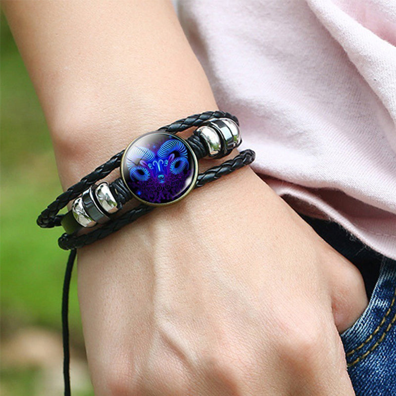 12 Zodiac Constellation Bracelet – Luminous Braided Design