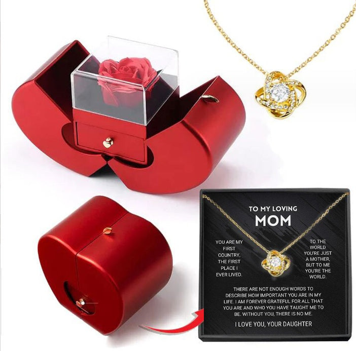 Eternal Rose Jewelry Gift Box With Necklace