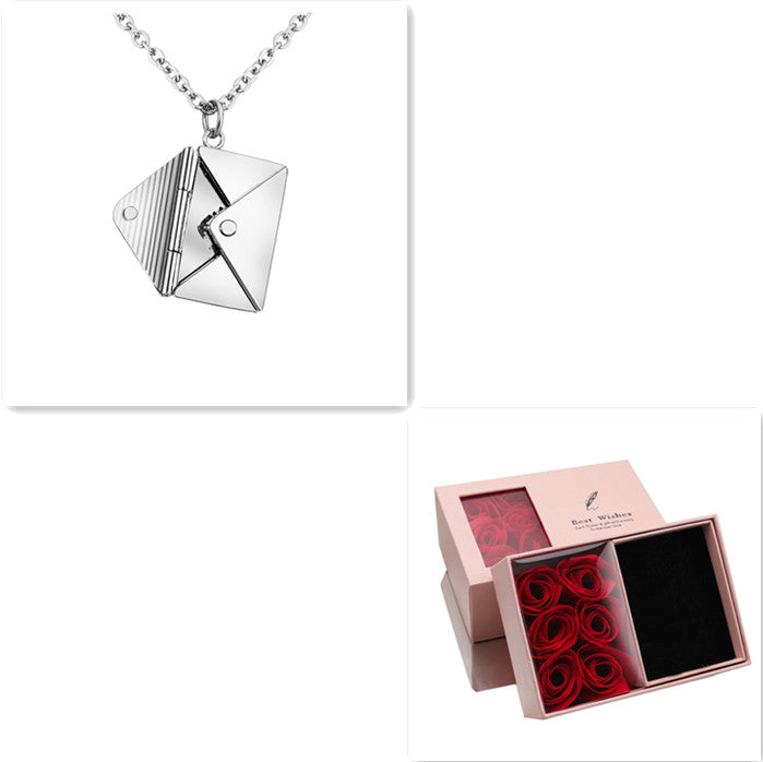 Envelope Letter Pendant Necklace – Romantic Love Gift for Women & Girlfriends