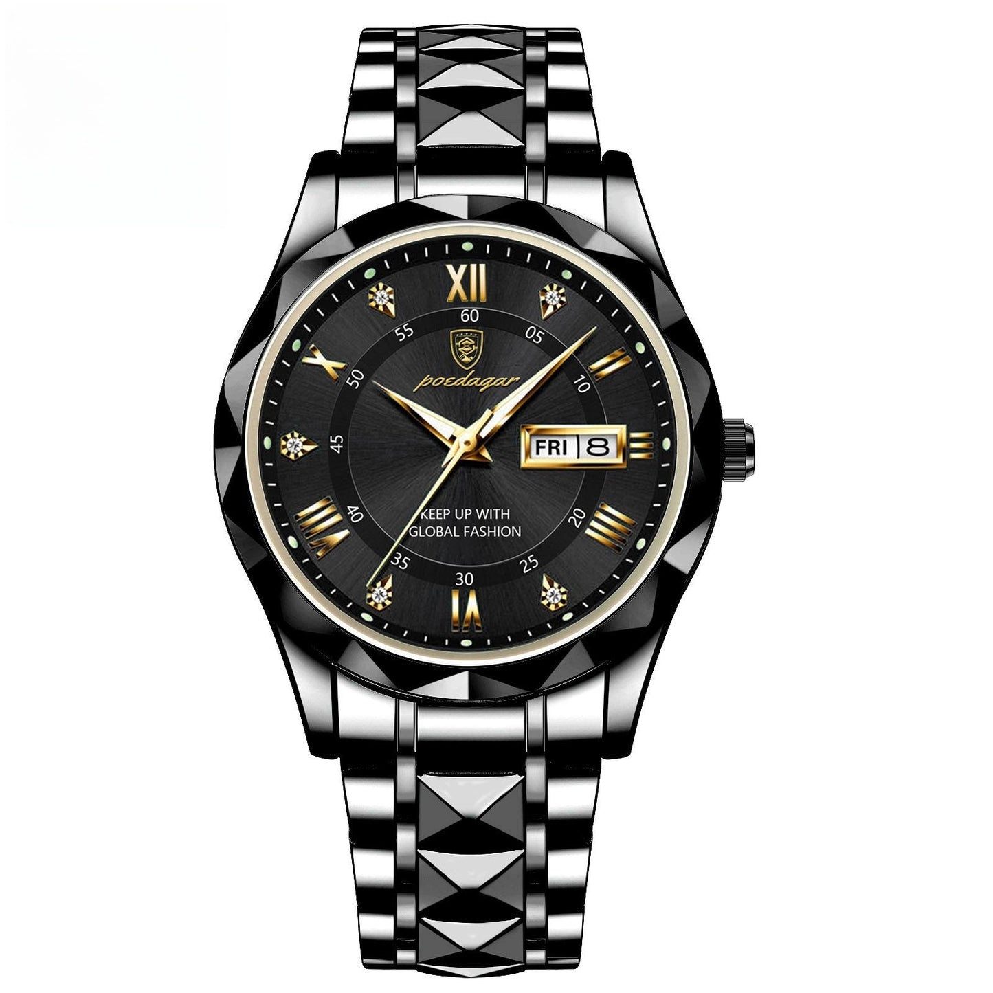 Men's Waterproof Double Calendar Luminous Quartz Watch – Multifunctional Wristwatch