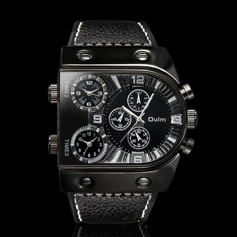 Men's Double Display Quartz Wristwatch – Analog & Digital Dual Display Watch