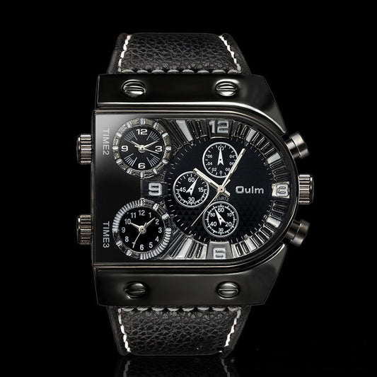 Men's Double Display Quartz Wristwatch – Analog & Digital Dual Display Watch
