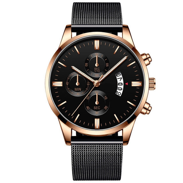 Fashion Luxury Luminous Mechanical Watch – Waterproof Steel Band Wristwatch