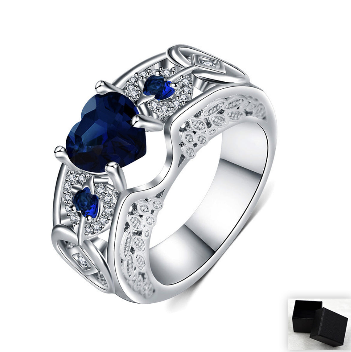 Princess Heart-Shaped Ruby Engagement Ring – Elegant Romantic Gemstone Ring