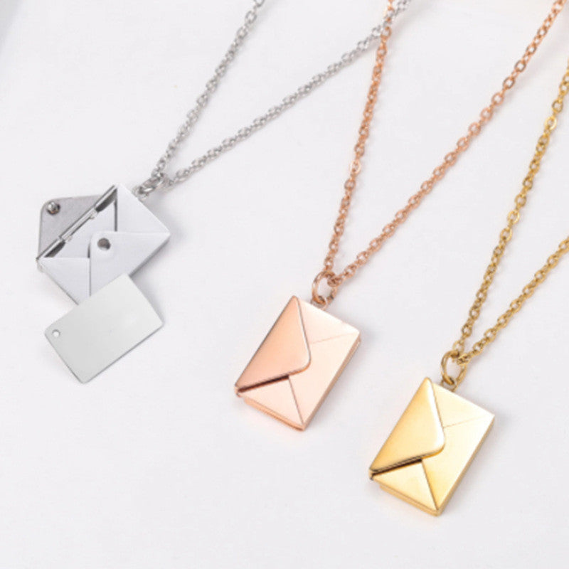 Envelope Letter Pendant Necklace – Romantic Love Gift for Women & Girlfriends