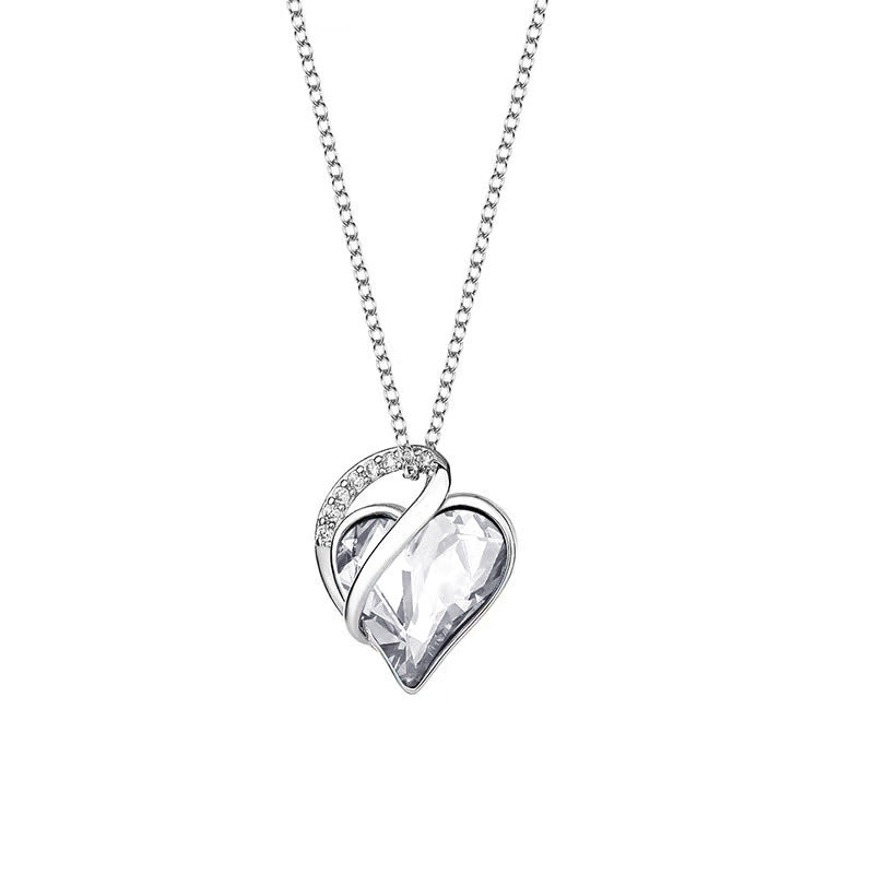 925 Silver Heart Shaped Geometric Necklace – Women’s Clavicle Chain Valentine’s & Mother’s Day Gift