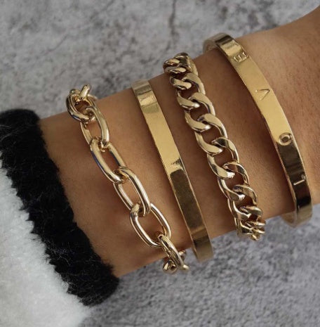 Bead Chain Bracelet & Anklet Set – Layered Fashion Jewelry for Women