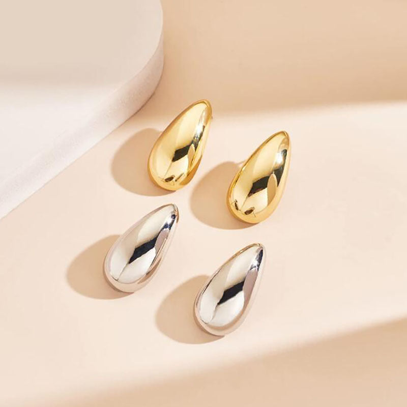 Metal Water Drop Earrings – Niche Luxury Elegant Dangle Earrings for Women
