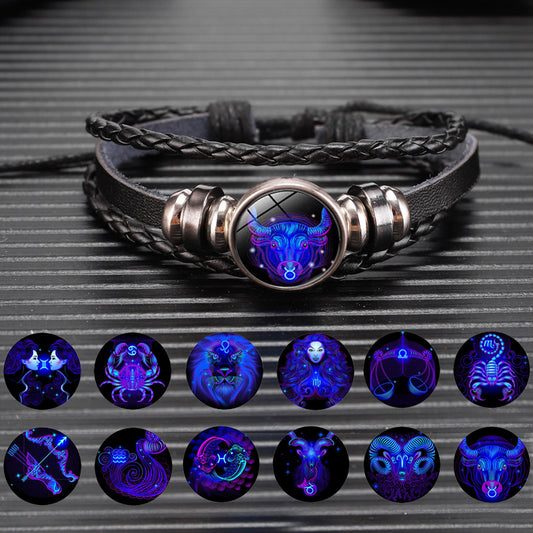 12 Zodiac Constellation Bracelet – Luminous Braided Design
